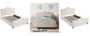 Noble House Bazine Queen Upholstered Bed with Footboard